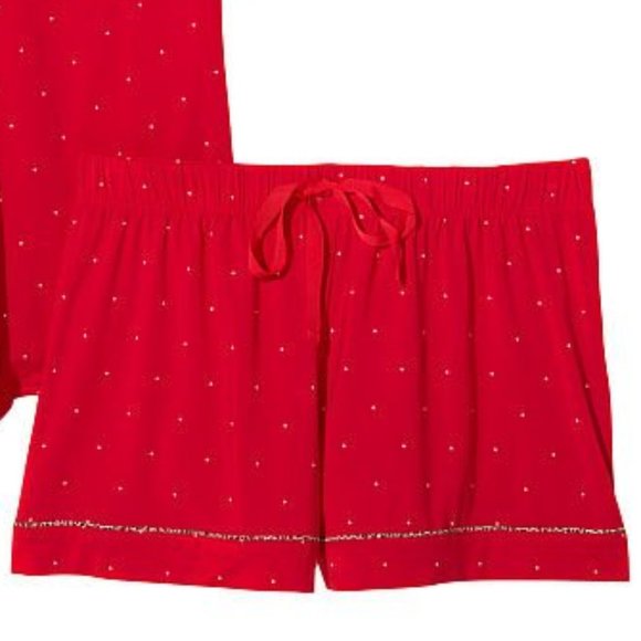 VS L Heavenly Modal Short PJ Set Red w/White Polka Dots NWT - Picture 15 of 15